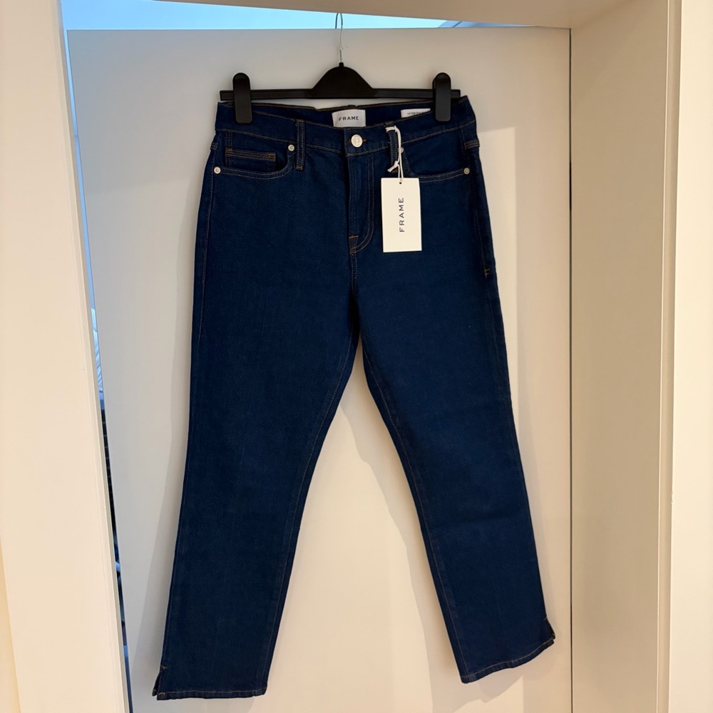 Frame Blue Straight Leg Jeans
